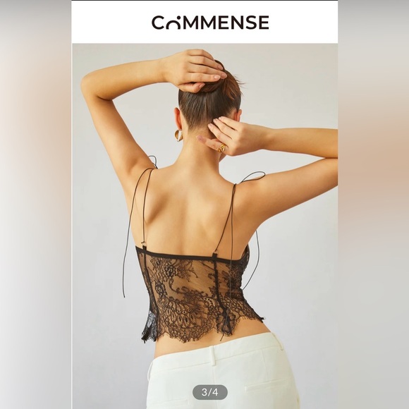 Commense Black Lace Chemise - Picture 2 of 14